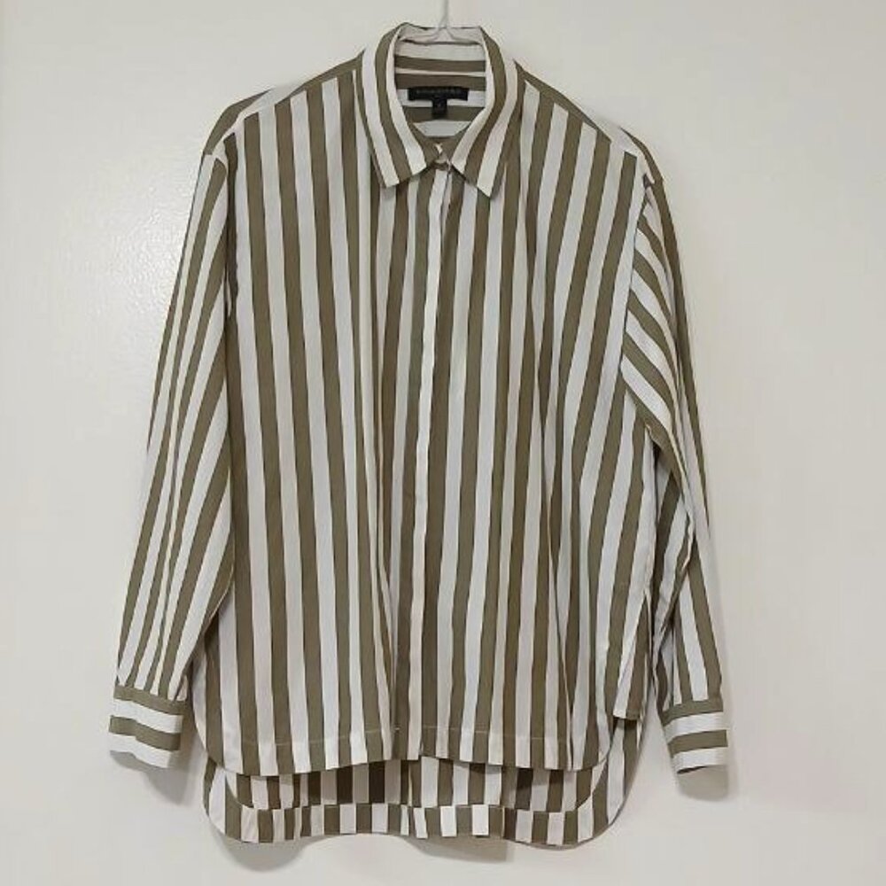 Banana Republic Women’s Striped Button-Up Shirt with Hidden Placket Size S